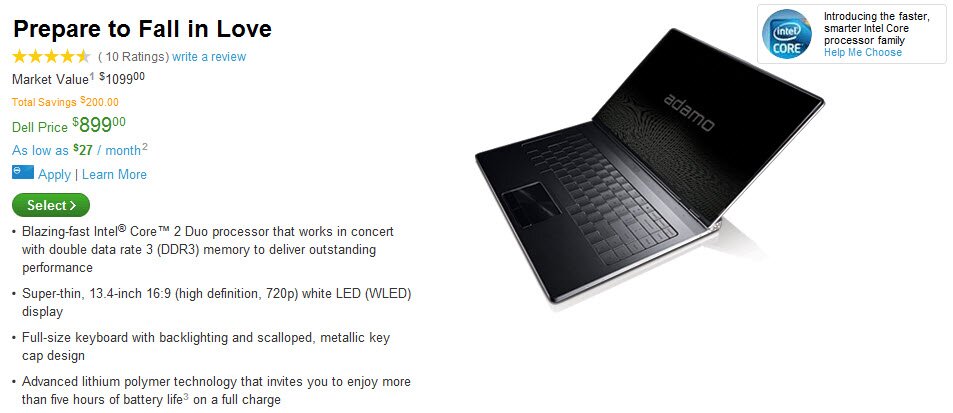 Dell Adamo 13 $899