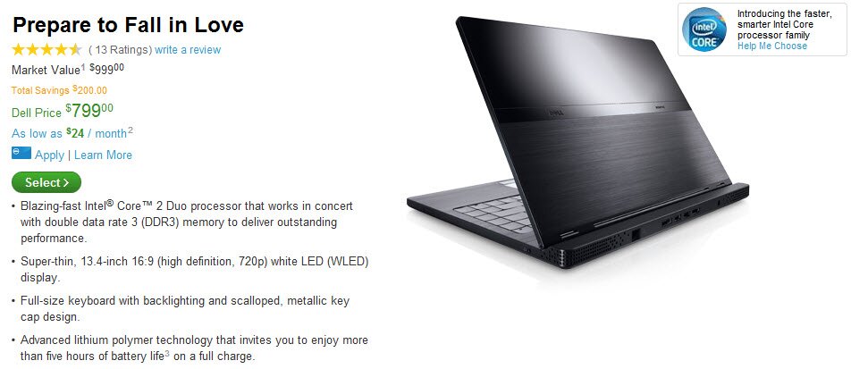 Dell Adamo 13 for $799